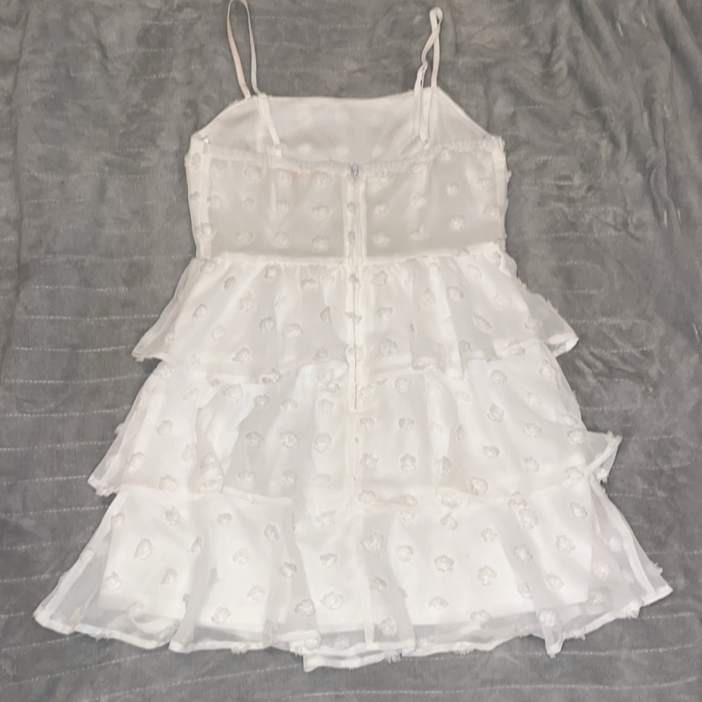 Mi Ami Tiered White Mini Dress size Small - Picture 2 of 8